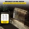 VEVOR Stainless Steel Pool Fountain Waterfall Spillway with LED Light Outdoor Water Feature