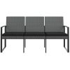 3-Seater Garden Bench Dark Grey & Anthracite – Outdoor Patio Bench