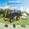VEVOR Steel Garden Cart 500 lb Capacity with Removable Mesh Sides Flatbed Cart