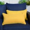Set of 2 Yellow Lumbar Pillows Polyester Fabric