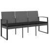 3-Seater Garden Bench Dark Grey & Anthracite – Outdoor Patio Bench