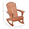 Teak Adirondack Rocking Chair with Slatted Wooden Design