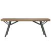 Brown and Gray Acacia Wood Steel Garden Bench 47.2 Inch Outdoor Seating