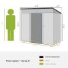 6 x 4 FT Metal Garden Shed with Dual Locking Doors