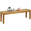 52 Inch Acacia Wood Outdoor Dining Bench Patio Seating