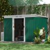 9 x 4.5 x 5.5 FT Metal Garden Storage Shed with Tool Storage