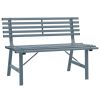 Medium Grey Powder Coated Steel Garden Bench Durable Outdoor Patio Seating