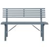 Medium Grey Powder Coated Steel Garden Bench Durable Outdoor Patio Seating