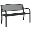 Standard Garden Bench Black Powder-Coated Steel – Durable Outdoor Patio Bench
