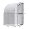 5' x 4' x 7' Outdoor Lean to Greenhouse, Walk-In Green House Plant Nursery with Roll-up Window