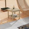 2 Tier Outdoor Side Table with Storage Shelf