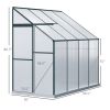 8 x 4 x 7 FT Lean To Polycarbonate Greenhouse with Sliding Door