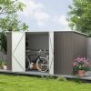 11.2 x 5.6 FT Galvanized Metal Storage Shed with Lockable Door