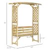 Patio Garden Wooden Bench Outdoor Seating for Climbing Vines Natural Wood