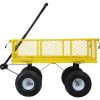 Steel Garden Cart 3 Cu Ft Heavy Duty Utility Wagon with Removable Mesh Sides 550 LB Capacity