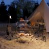2 Pack Folding Rocking Camping Chairs with Headrest and Cooler Bag