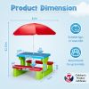 Kids Outdoor Table and Chair Sets with Removable Umbrella
