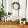 2 Seat Wood Garden Bench Slatted Backless Patio Bench