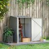 Lean To Garden Storage Shed 3.3x3.4 FT Galvanized Steel Outdoor Shed