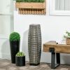 Solar LED Outdoor Floor Lamp Brushed PE Wicker Patio Lantern Indoor Outdoor Light