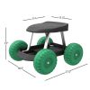 Garden Cart Rolling Scooter with Seat and Tool Tray for Weeding; Gardening; and Outdoor Lawn Care- For Adults and Kids