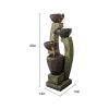 40 Inch Tall Modern Outdoor Garden Fountain Contemporary Design Patio Yard Decor