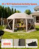 15x15 FT pop up gazebo screen tent, 13-sided camping canopy with removable top and carry bag.