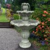 39.3 Inch Outdoor Concrete Water Fountain with Submersible Pump Patio Yard Lawn Home Decor