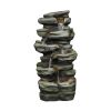 30.7 Inch Outdoor Water Fountain LED Lights Garden Patio Waterfall Fountain Decor