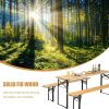 3 Pieces Folding Wooden Picnic Table Bench Set Outdoor Portable Patio Garden Dining Set