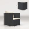 3 Piece Patio Furniture Set Black Outdoor Conversation Set with Washable Cushions