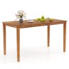 Rectangular Outdoor Dining Table Acacia Wood Seats 4–6 People Patio Garden Table