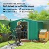 9.1 x 6.4 FT Green Metal Garden Storage Shed with Foundation Kit