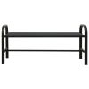 Black Steel WPC Garden Bench Durable Outdoor Patio Seating