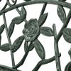 Green Cast Aluminum Garden Bench 39.4 Inch Durable Outdoor Patio Seating