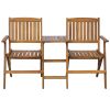Foldable Acacia Wood Garden Bench Medium Brown Outdoor Patio Seating