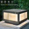 12 Inch Black Solar LED Post Cap Light Outdoor Fence Deck Pathway Light 1 Pack