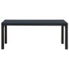 Vintage Rectangular Garden Bench Black Steel Durable Outdoor Patio Seating Bench