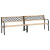 Natural Chinese Fir Wood Garden Bench Large Outdoor Patio Seating
