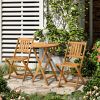 3-Piece Patio Bistro Set Folding Acacia Wood – Outdoor Square Table & 2 Chairs set
