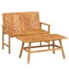 Natural Wood Garden Lounge Set Solid Acacia Wood Outdoor Patio Furniture
