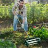 18 Inch Rolling Lawn Aerator with Splash Proof Fender