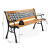 Cast Iron Outdoor Patio Bench Heavy Duty Metal Garden Seating