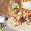 Folding Compact Side Table with Slatted Tabletop – Portable Outdoor Patio End Table for Garden, Balcony, Porch & Camping Use