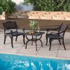 Outdoor Cast Aluminum Side Table Garden Porch Patio End Table