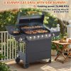 6 Burner Propane Gas BBQ Grill with Side Burner