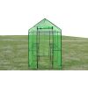 XL walk-in greenhouse with green PVC cover and powder-coated steel frame  plant protection.