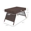 Folding Side Table Hand Woven PE Rattan Coffee Table for Outdoor Patio