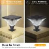 15" Black Outdoor Post Light LED with Remote Control Dimmable Timer Weatherproof