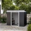 8x4 FT Metal Garden Shed with Lockable Doors and Vented Steel Frame